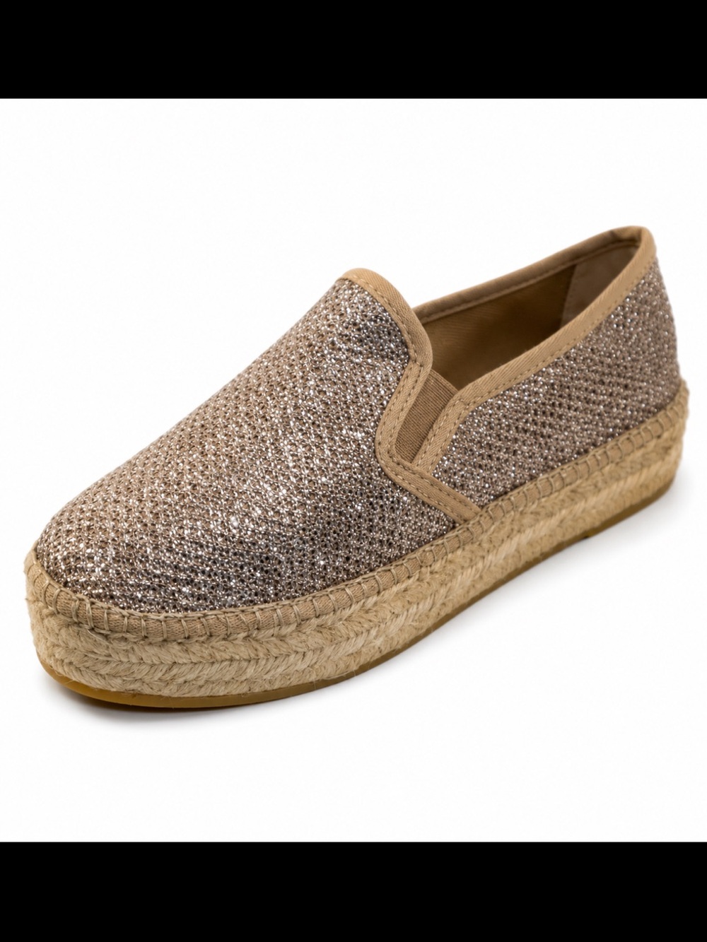 Women's Metallic Silver/Gold Slip-On Espadrilles